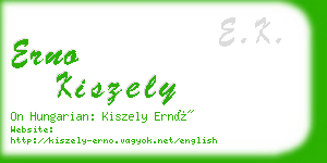erno kiszely business card